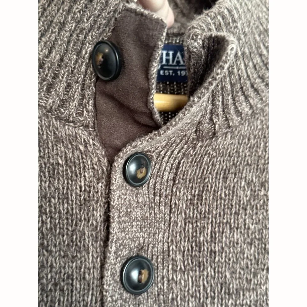 Chaps Elbow Patch Brown Sweater Mens Large Ivy League Preppy Heritage Academia